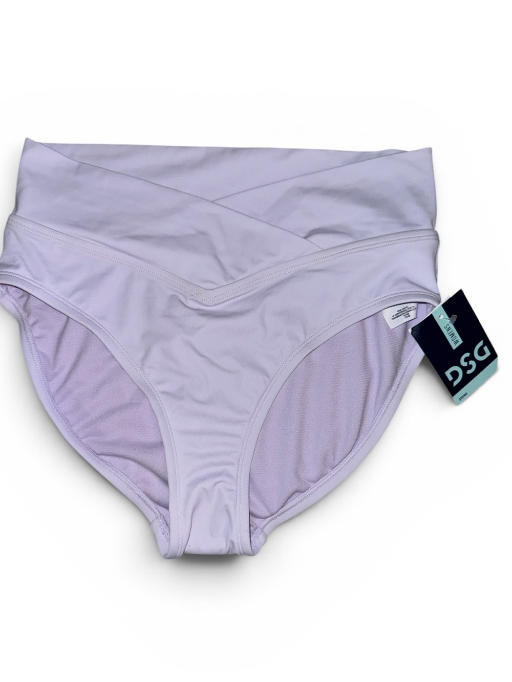DSG Light Lilac Crossover High-Waist Bikini Bottoms